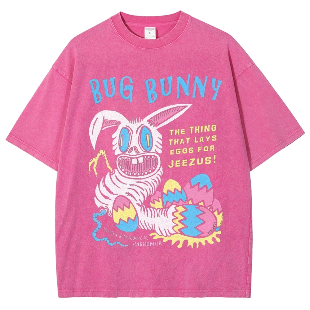 "Bug Bunny" Creepy Easter Parody Washed T-Shirt