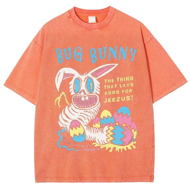 "Bug Bunny" Creepy Easter Parody Washed T-Shirt