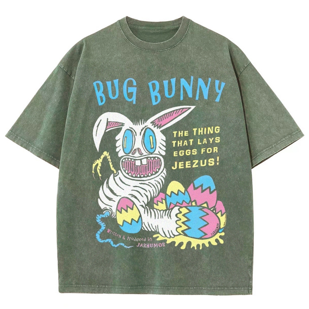 "Bug Bunny" Creepy Easter Parody Washed T-Shirt
