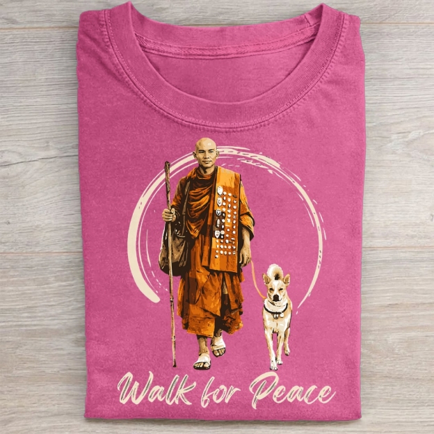 Walk for Peace Monk & Dog Washed Tee 