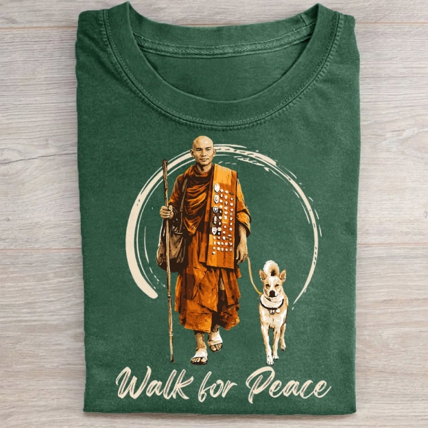 Walk for Peace Monk & Dog Washed Tee 