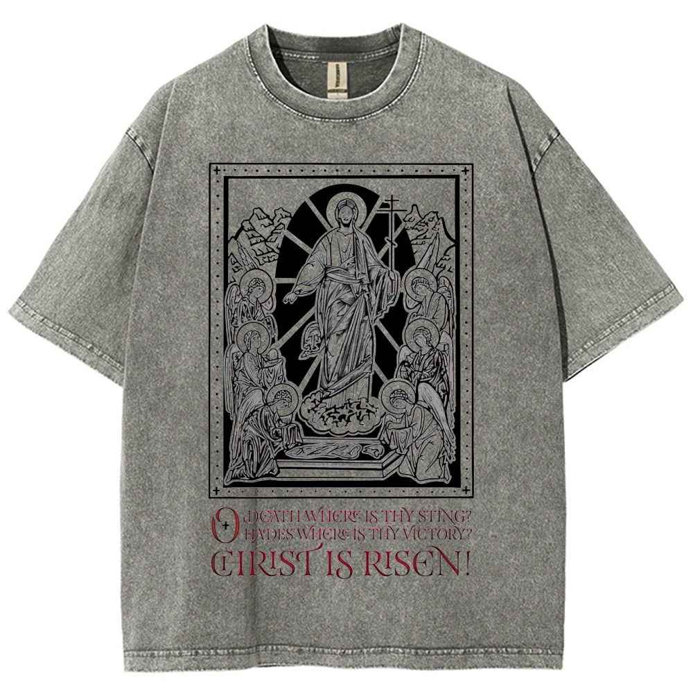 "Christ Is Risen" Orthodox Icon Washed T-Shirt