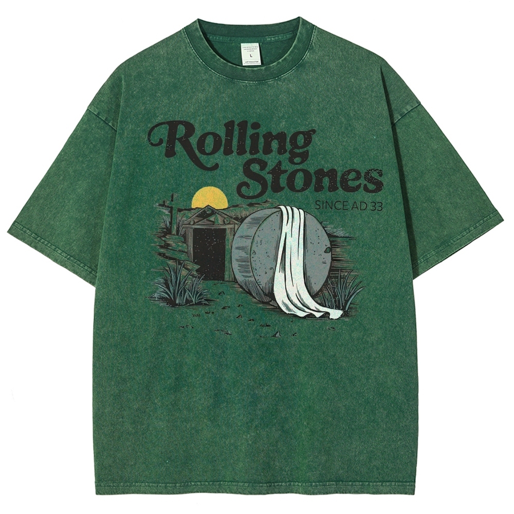 "Rolling Stones Since AD 33" Religious Parody Washed T-Shirt