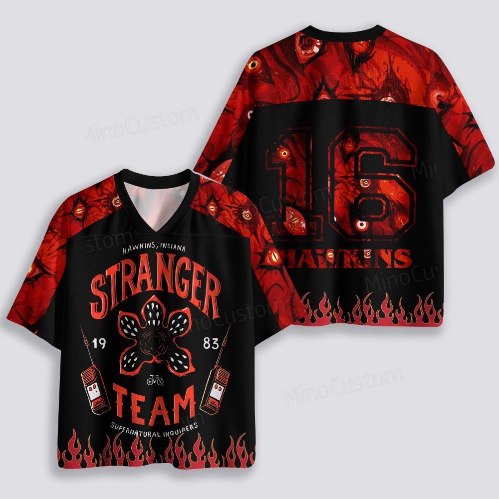 "Stranger Team Hawkins" Supernatural Breathable Mesh Jersey