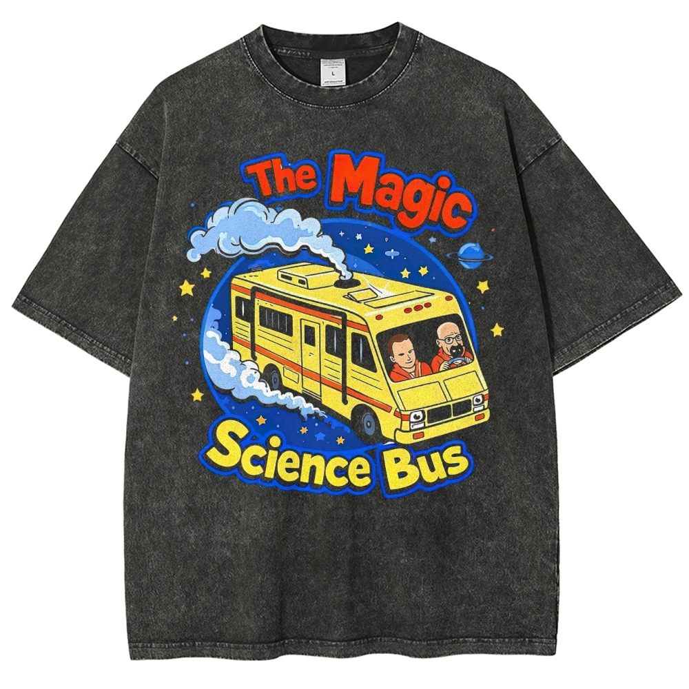 "The Magic Science Bus" Retro Parody Washed T-Shirt
