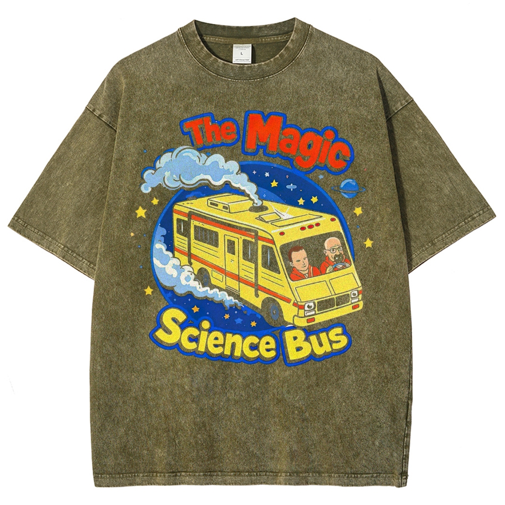 "The Magic Science Bus" Retro Parody Washed T-Shirt