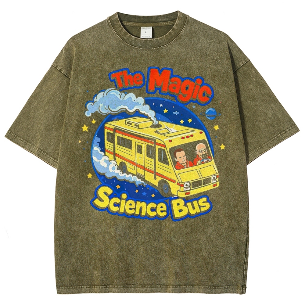 "The Magic Science Bus" Retro Parody Washed T-Shirt