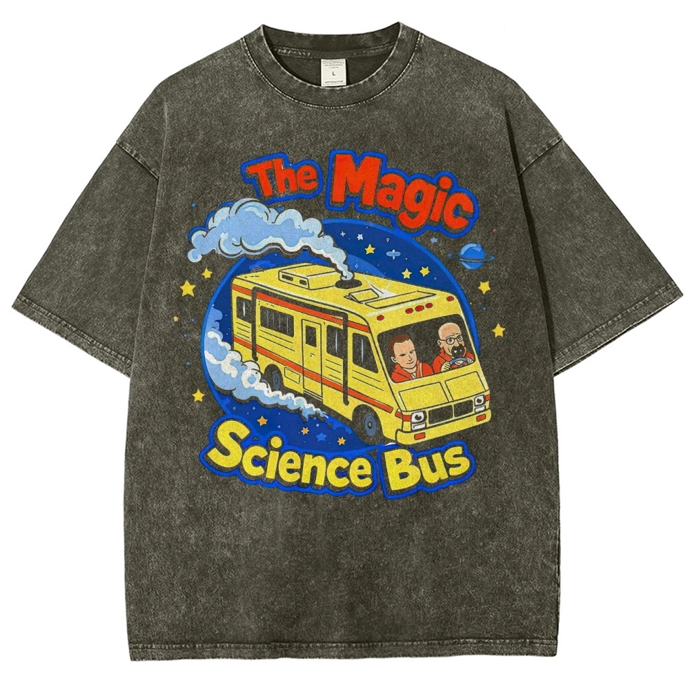 "The Magic Science Bus" Retro Parody Washed T-Shirt