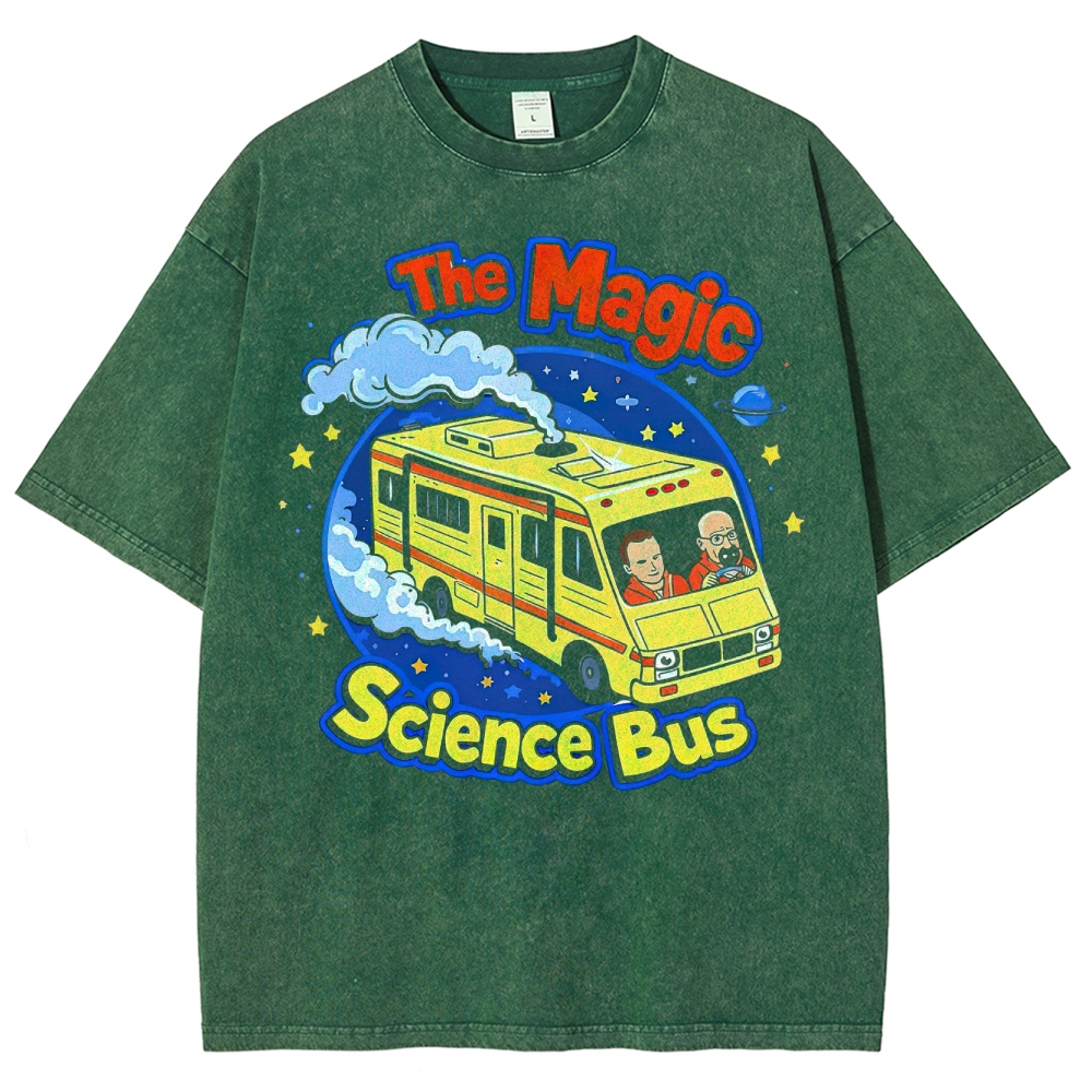 "The Magic Science Bus" Retro Parody Washed T-Shirt