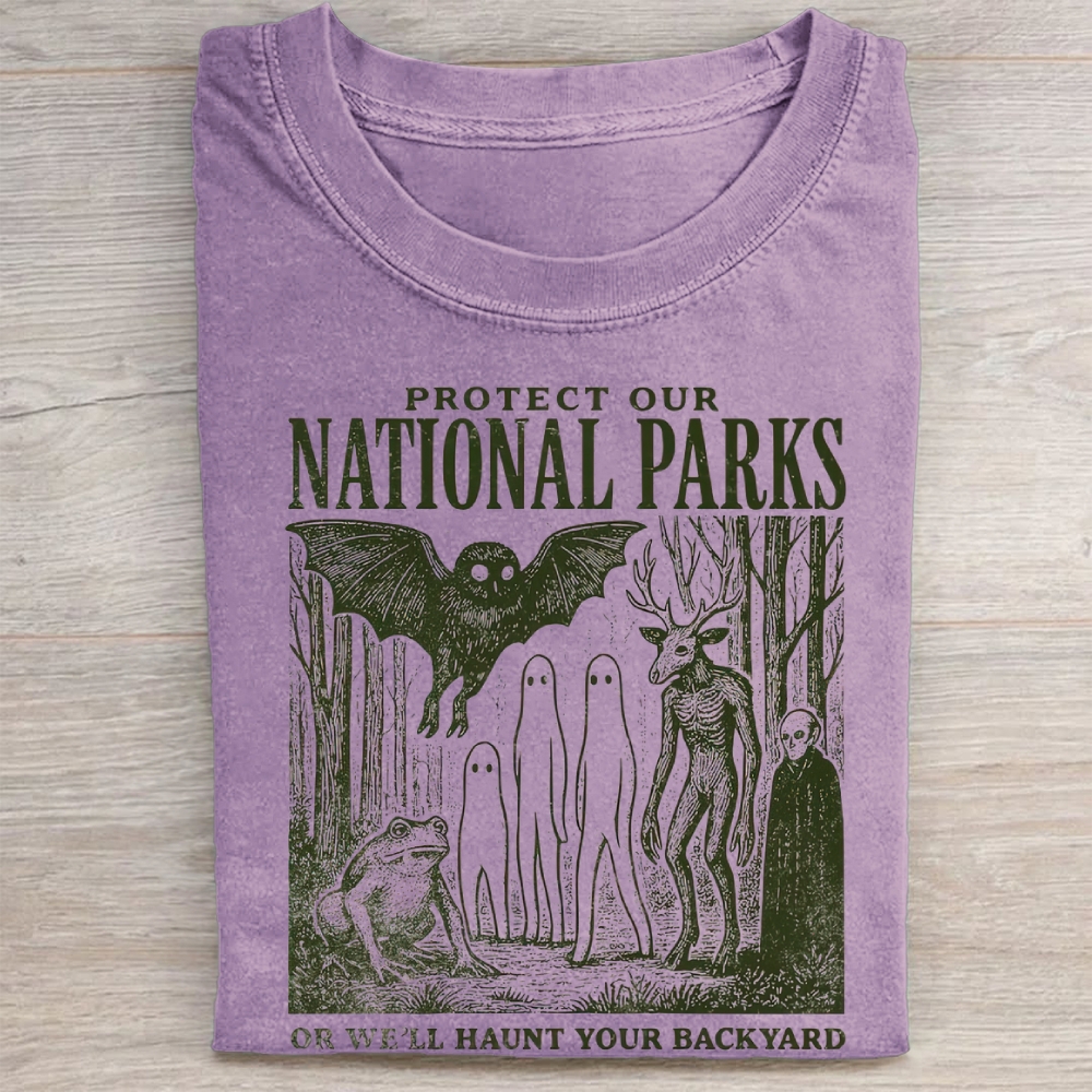 "Protect Our National Parks" Cryptid Vintage Washed Tee