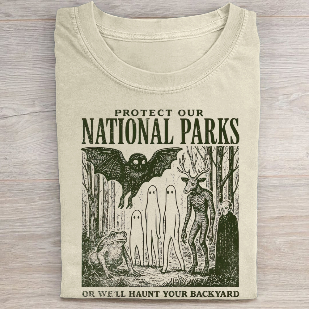 "Protect Our National Parks" Cryptid Vintage Washed Tee