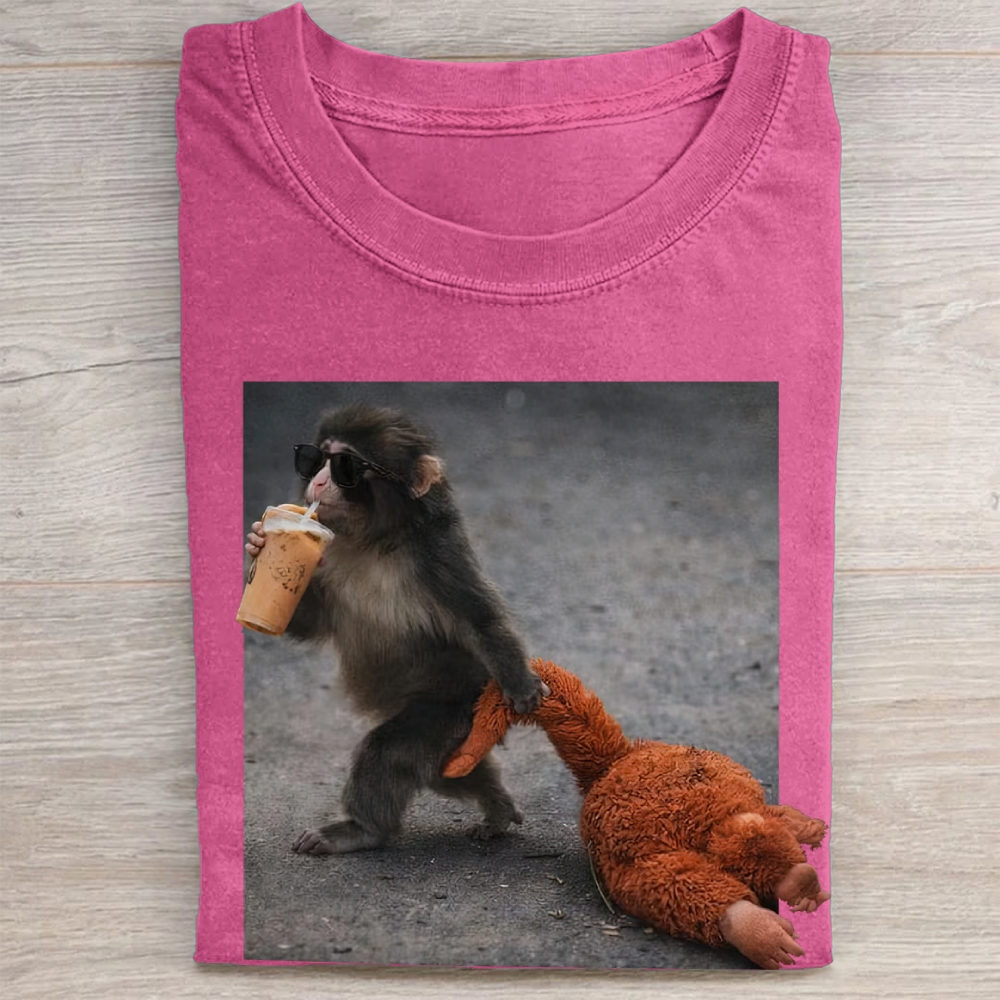 "Team Punch" Monkey Meme Vintage Washed Tee