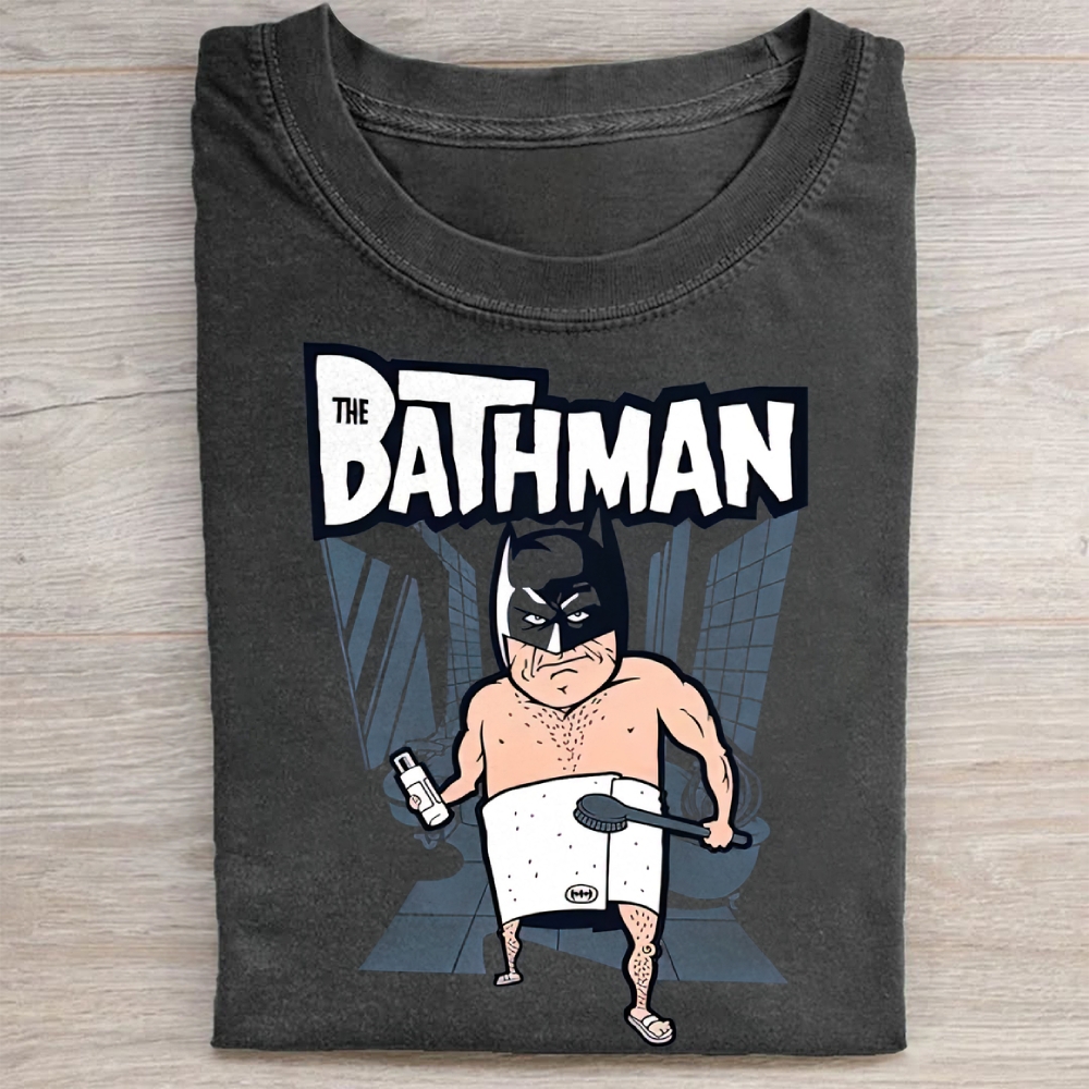 "The Bathman" Superhero Parody Vintage Washed Tee 