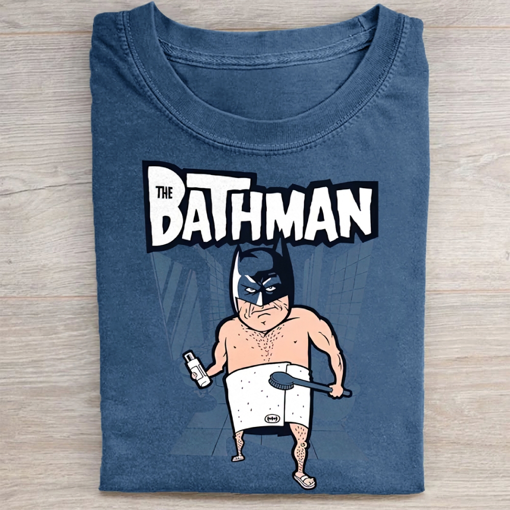 "The Bathman" Superhero Parody Vintage Washed Tee 