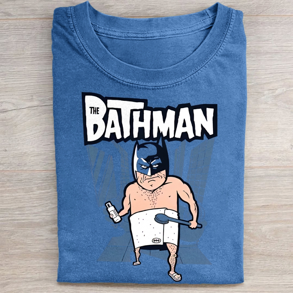 "The Bathman" Superhero Parody Vintage Washed Tee 