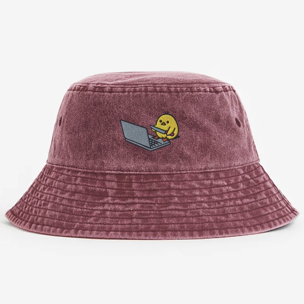 I Hope This Emailfinds You Embroidery  Washed Bucket Hat