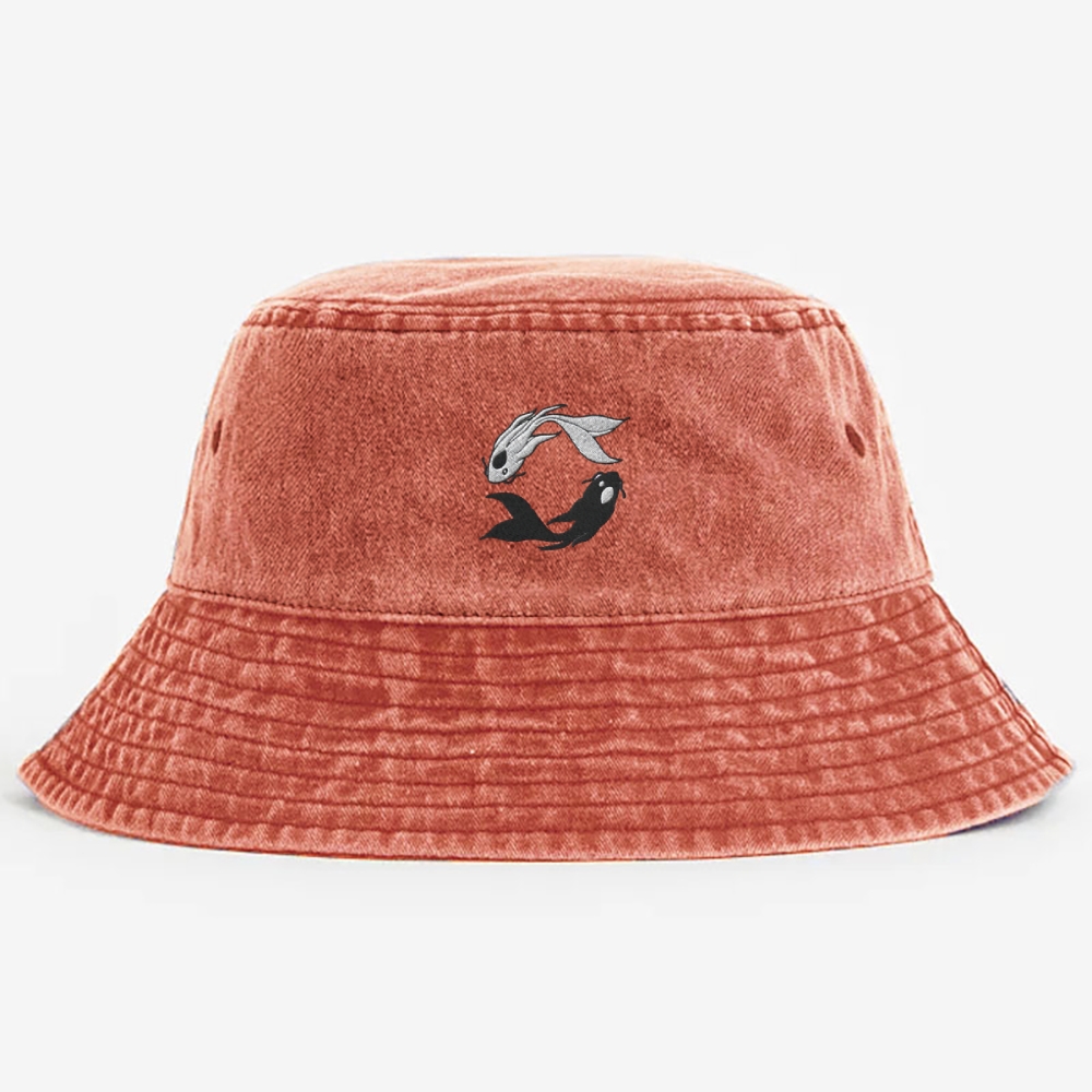 Moon Spirits Embroidered Washed Bucket Hat