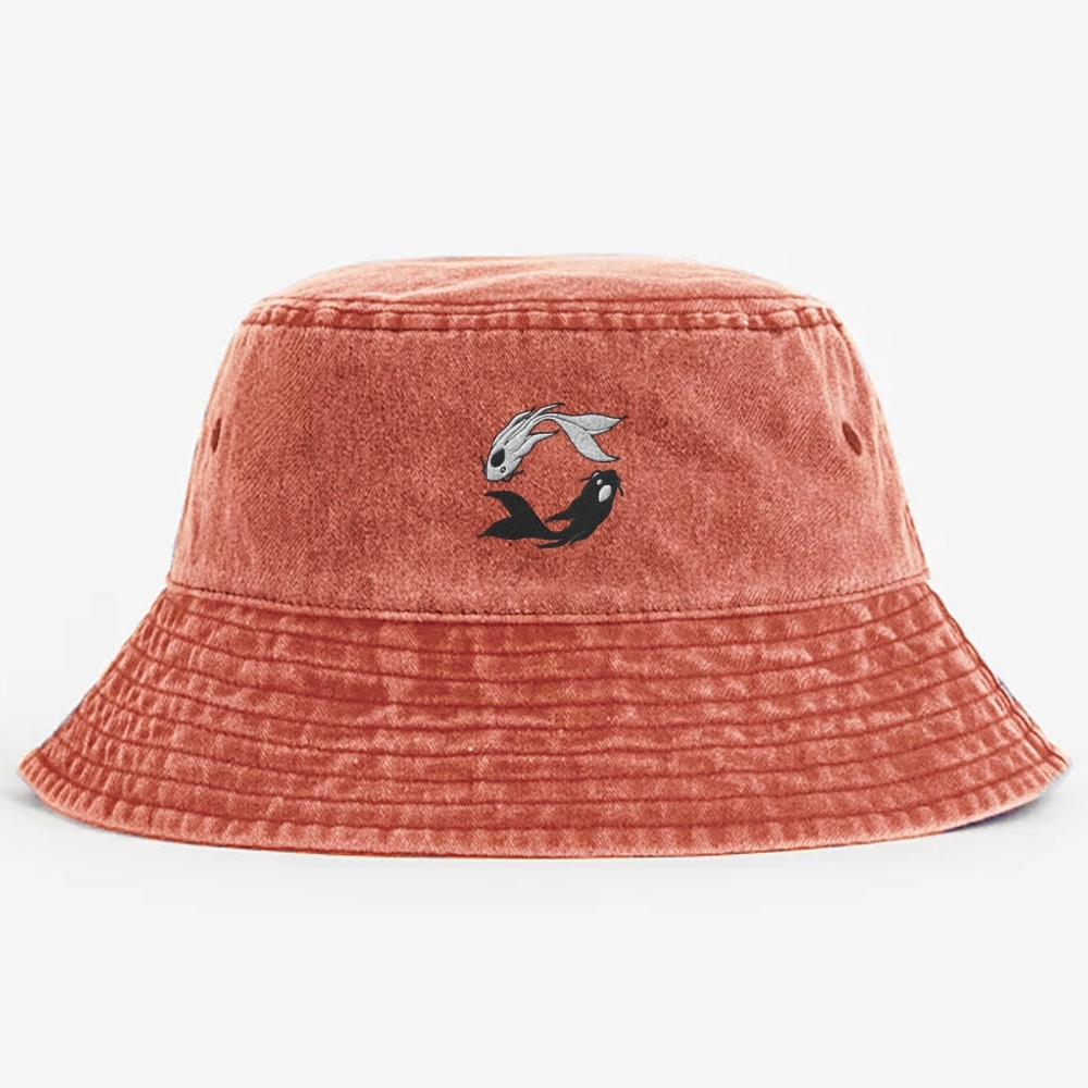 Moon Spirits Embroidered Washed Bucket Hat