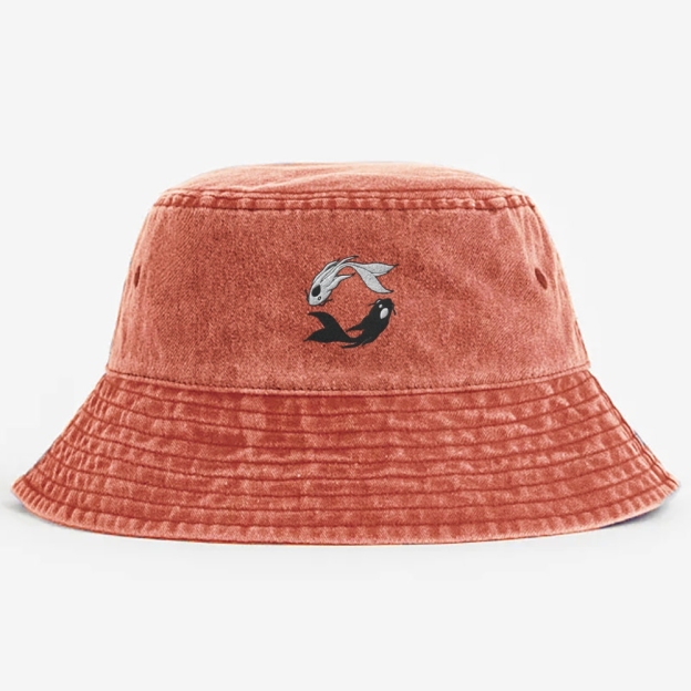 Moon Spirits Embroidered Washed Bucket Hat