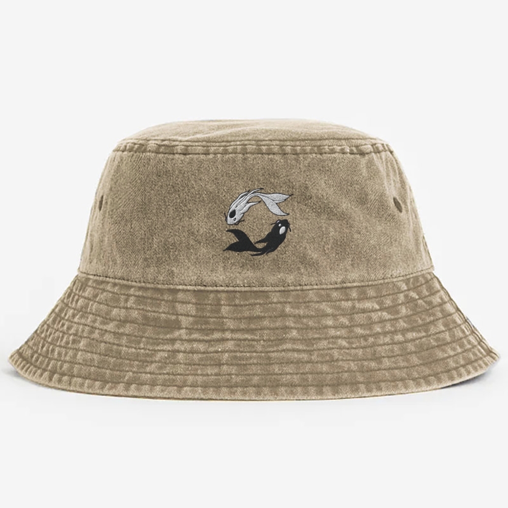 Moon Spirits Embroidered Washed Bucket Hat