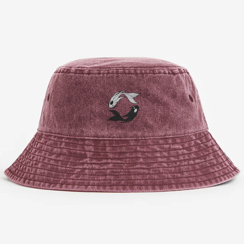 Moon Spirits Embroidered Washed Bucket Hat