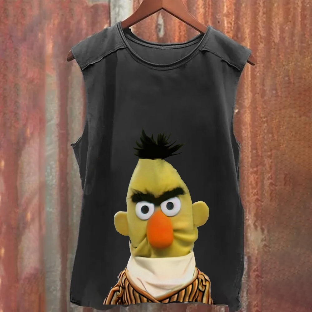"Angry Bert" Muppet Balaclava Washed Tank Top