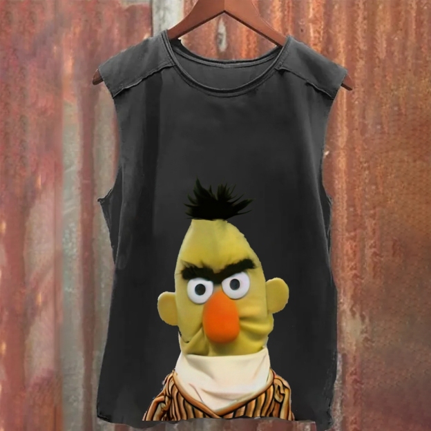 "Angry Bert" Muppet Balaclava Washed Tank Top