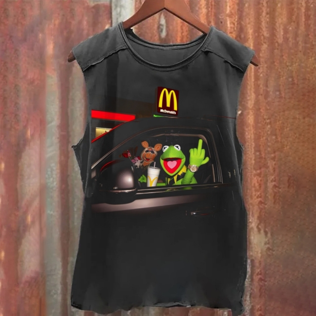 Late-Night Drive Puppet Duo Graphic Washed Tank Top