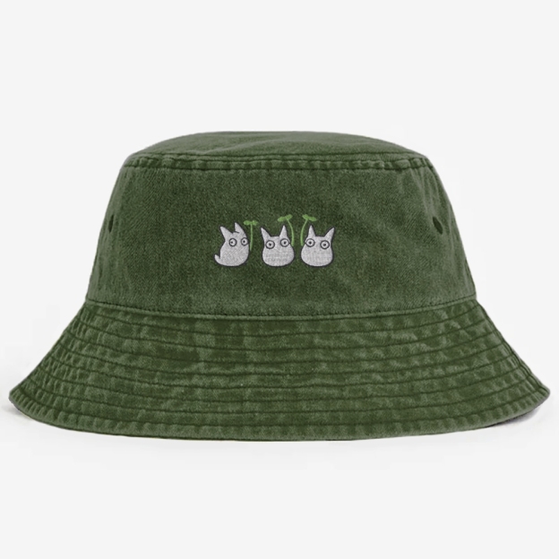 Chibi Forest Sprites Embroidered  Washed Bucket Hat