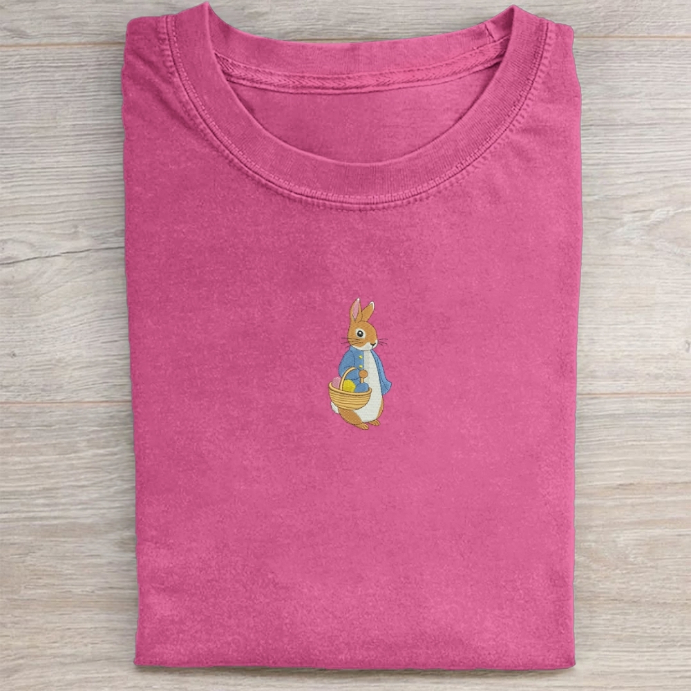 Easter Bunny Embroidery Washed Tee 