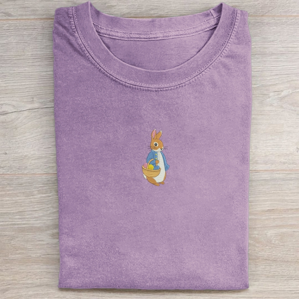 Easter Bunny Embroidery Washed Tee 