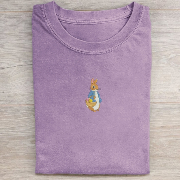 Easter Bunny Embroidery Washed Tee 
