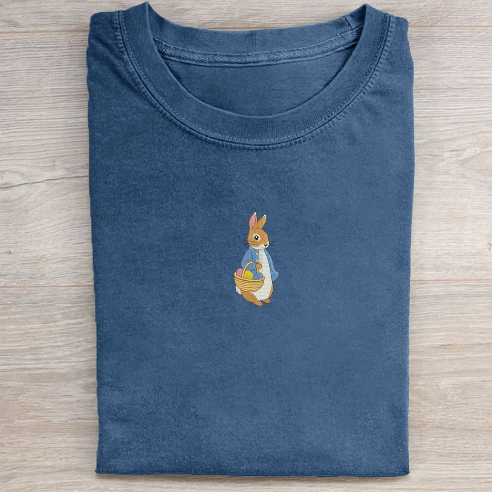 Easter Bunny Embroidery Washed Tee 