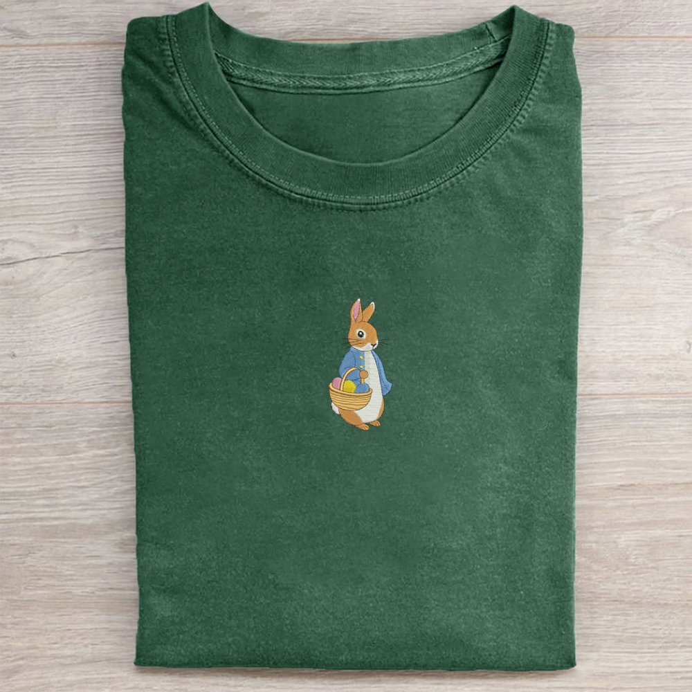 Easter Bunny Embroidery Washed Tee 