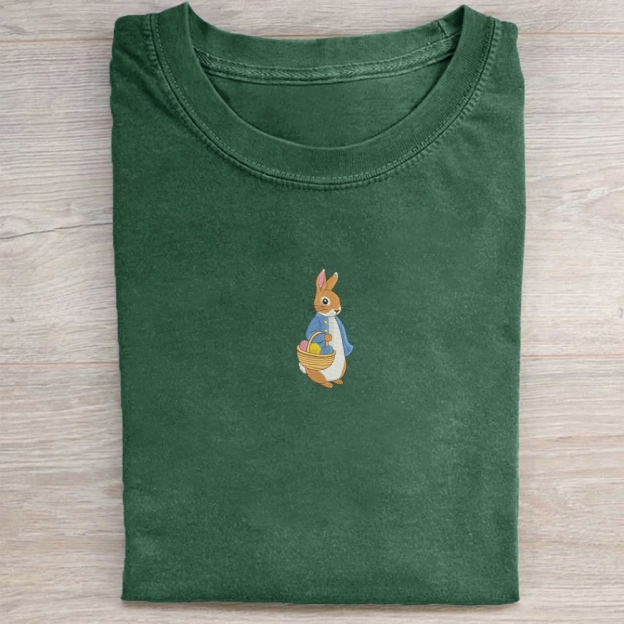 Easter Bunny Embroidery Washed Tee 