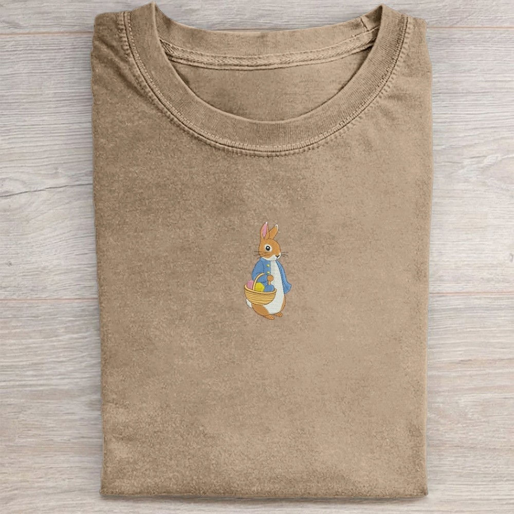 Easter Bunny Embroidery Washed Tee 