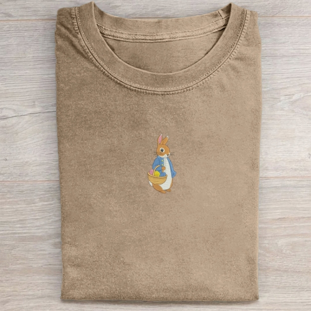 Easter Bunny Embroidery Washed Tee 