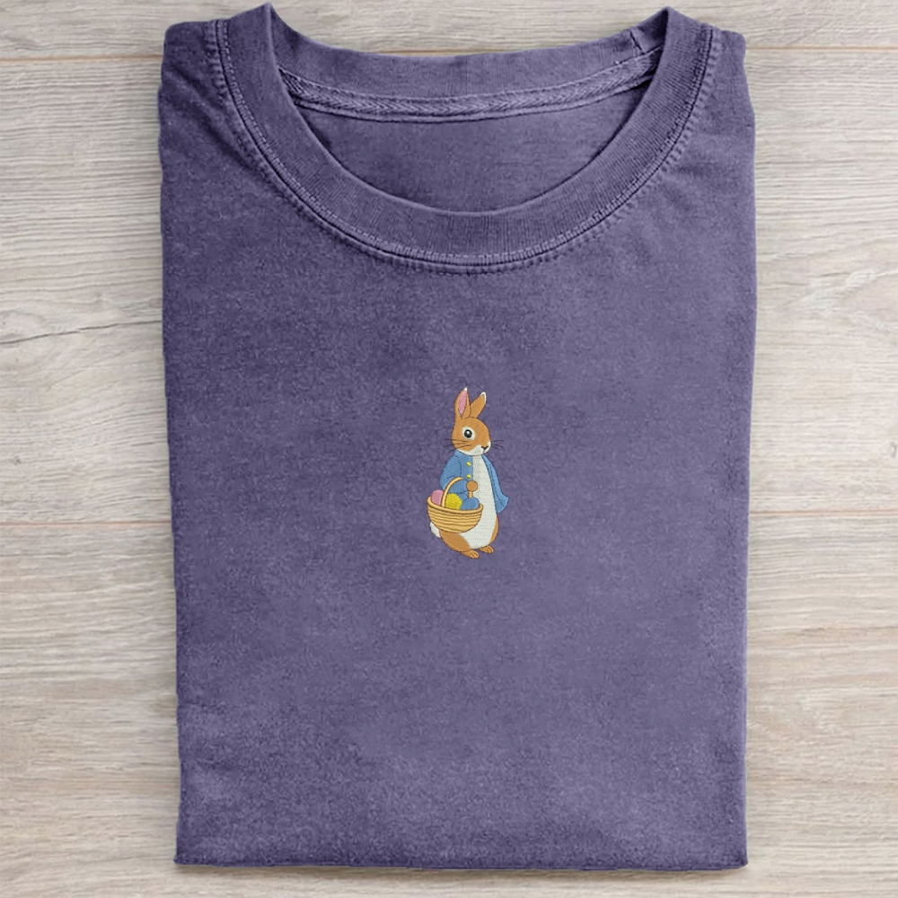 Easter Bunny Embroidery Washed Tee 