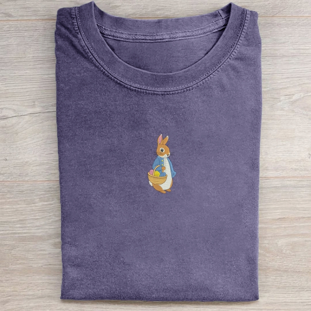Easter Bunny Embroidery Washed Tee 
