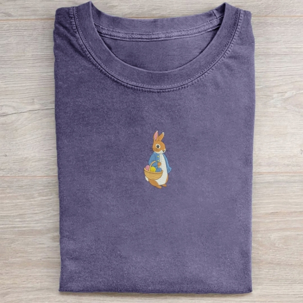 Easter Bunny Embroidery Washed Tee 