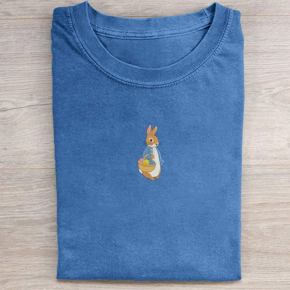 Easter Bunny Embroidery Washed Tee 