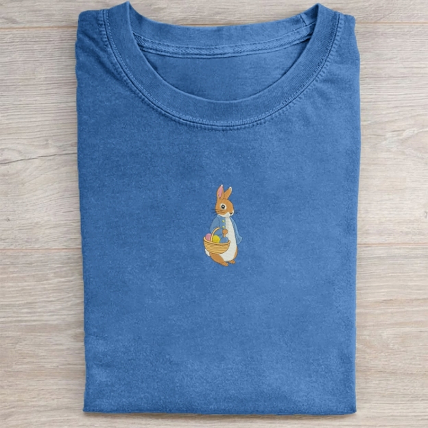 Easter Bunny Embroidery Washed Tee 