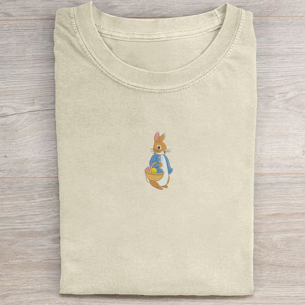 Easter Bunny Embroidery Washed Tee 