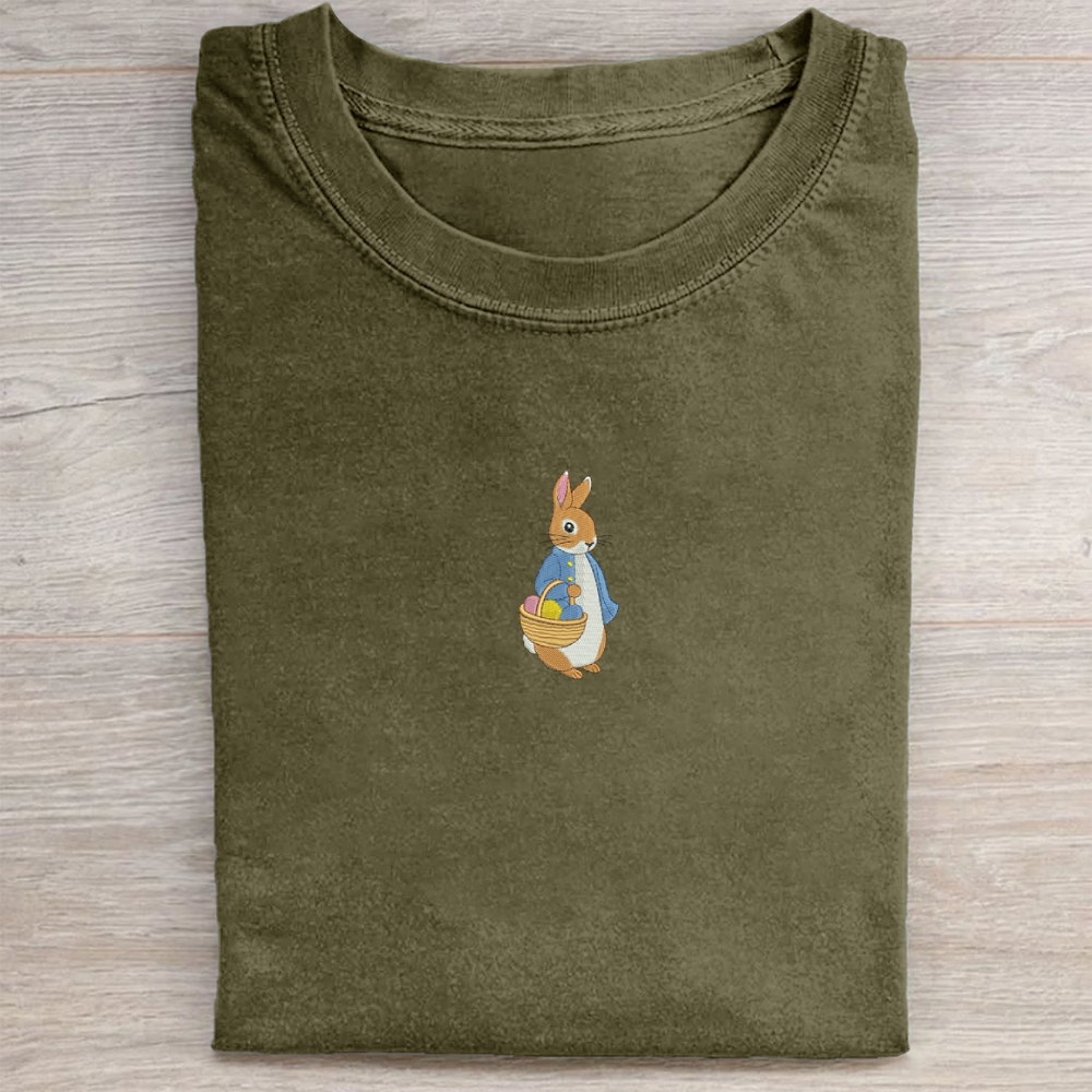 Easter Bunny Embroidery Washed Tee 