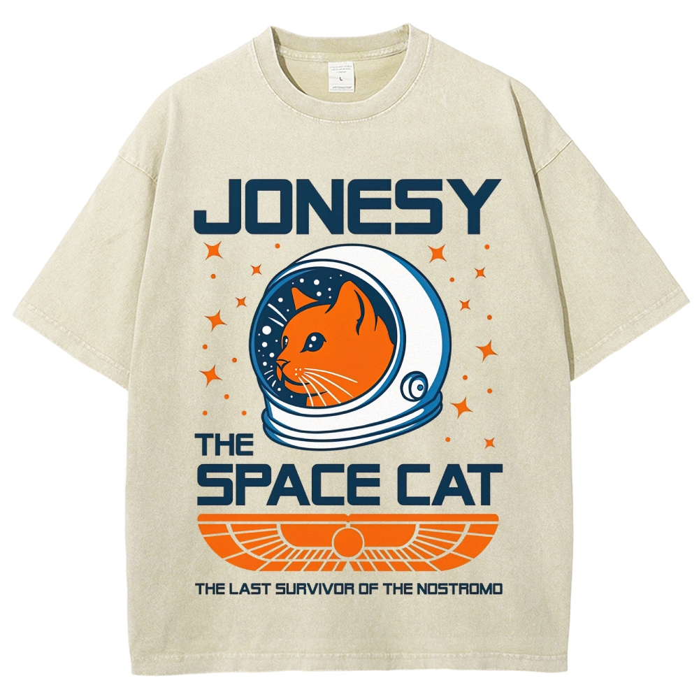 "Jonesy The Space Cat" Alien Cat Washed T-Shirt