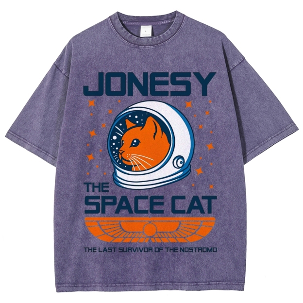 "Jonesy The Space Cat" Alien Cat Washed T-Shirt