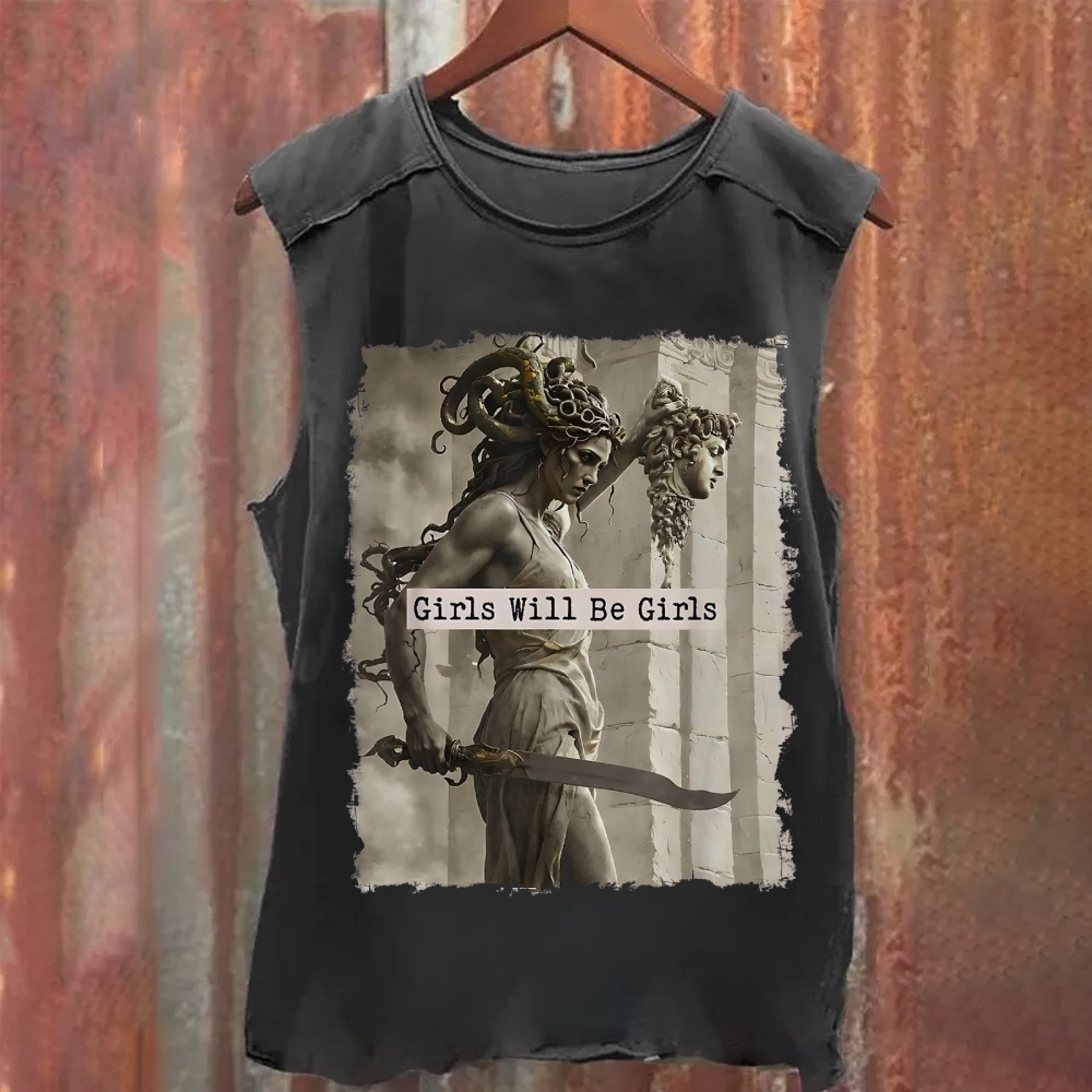 Medusa Mythology Feminist Washed Tank Top