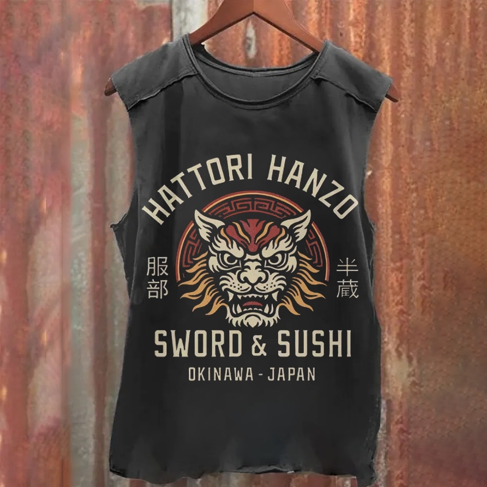 Vintage Hattori Lion Washed Tank Top