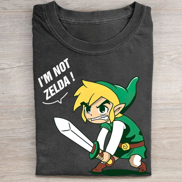 "I'm Not Zelda!" Link Meme Vintage Washed Tee