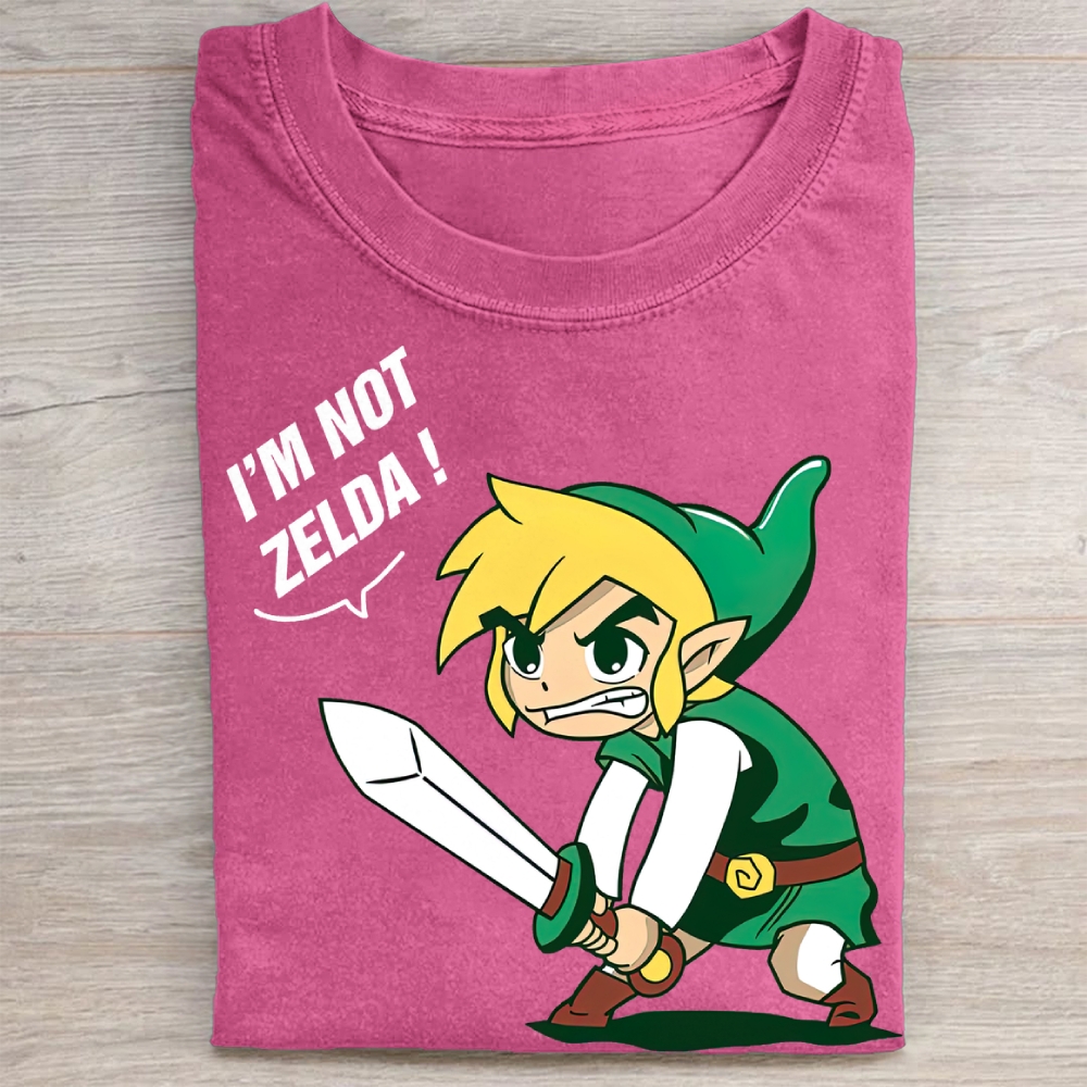 "I'm Not Zelda!" Link Meme Vintage Washed Tee